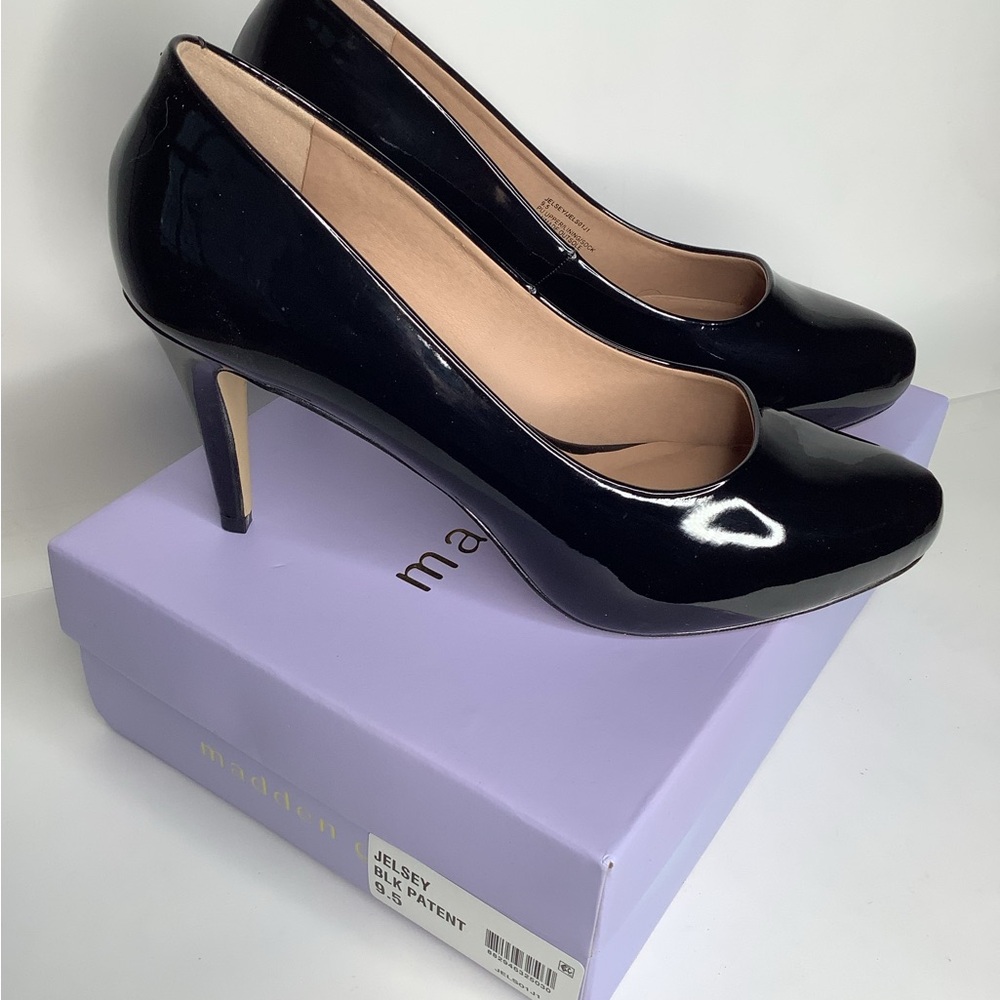 Madden Girl “Jelsey” Black Patent Heels/Pumps Woman’s Size 9.5 - Picture 2 of 6